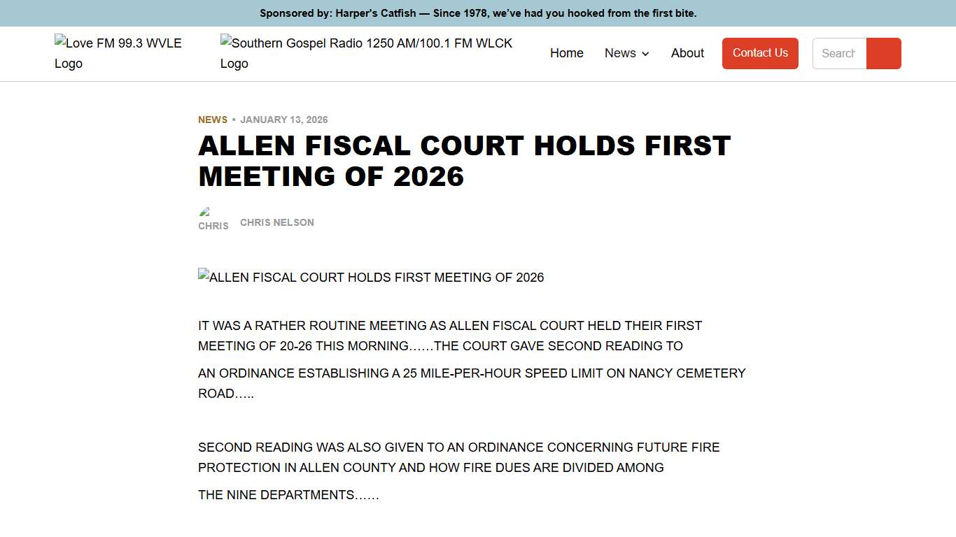 ALLEN FISCAL COURT HOLDS FIRST MEETING OF 2026